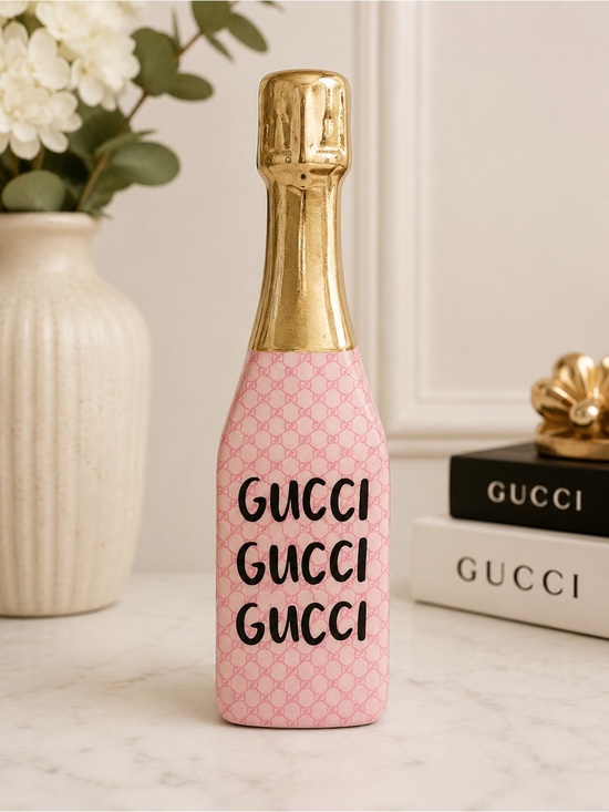 Gucci Other - Gucci Pink Champagne Bottle Home Decor Collectible Display Art Gift